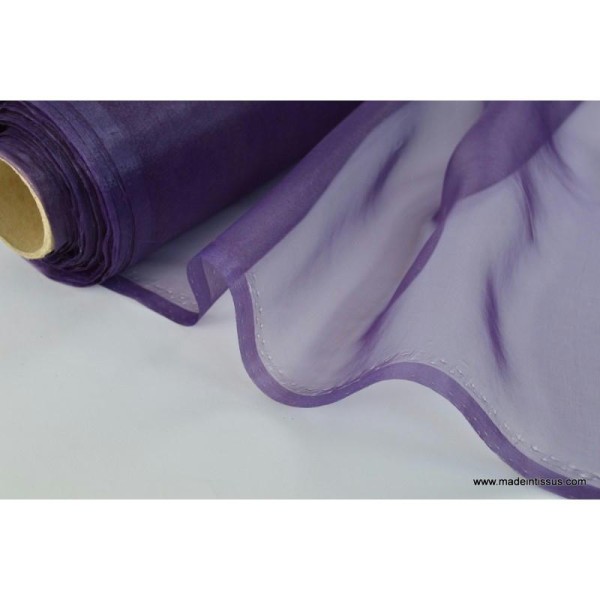 Organza polyester violet pour robe de mariée . - Photo n°1