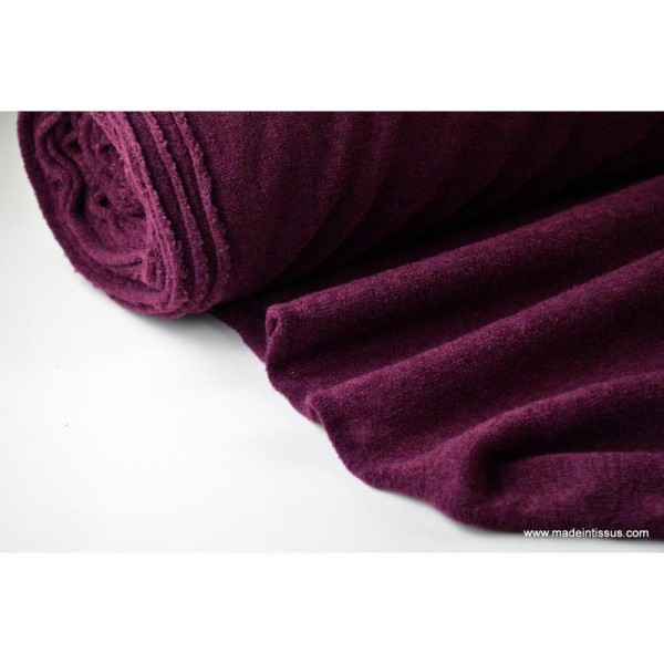 Maille tricoter prune polyester elasthanne .x1m - Photo n°1