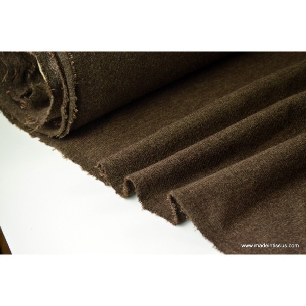 Tissu Maille tricoter chocolat polyester elasthanne .x1m - Photo n°1