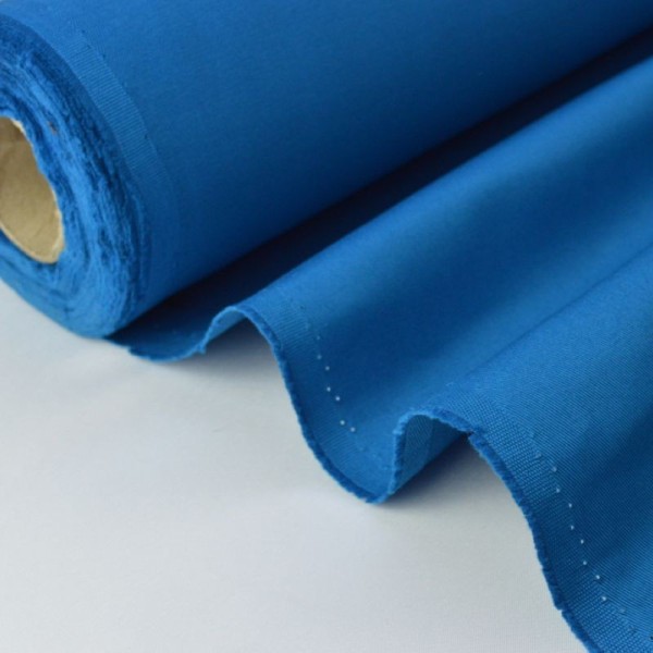 Tissu sergé coton mi-lourd bleu pétrole 260gr/m² - Photo n°1