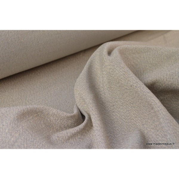 Tissu Sergé lourd coton lin naturel .x 1m - Photo n°4