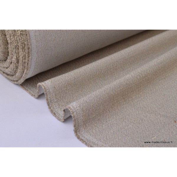 Tissu Sergé lourd coton lin naturel .x 1m - Photo n°1