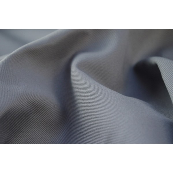 Tissu sergé coton mi-lourd gris 260gr/m² - Photo n°4