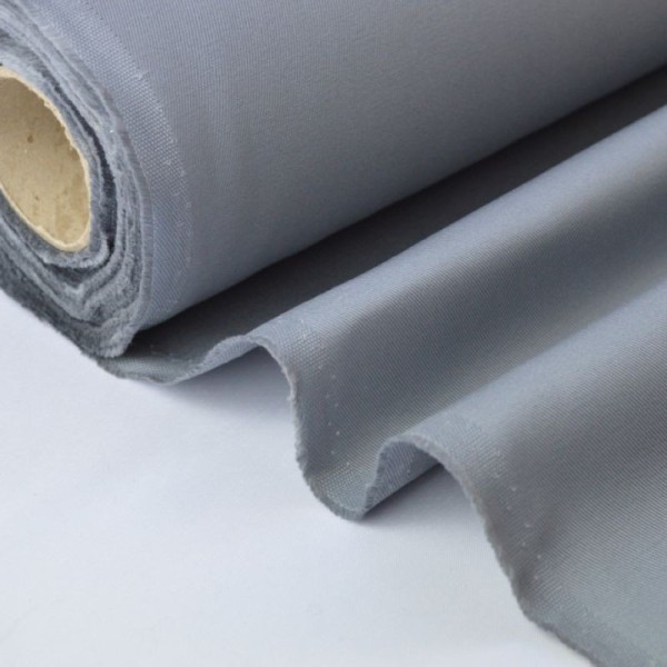 Tissu sergé coton mi-lourd gris 260gr/m² - Photo n°1
