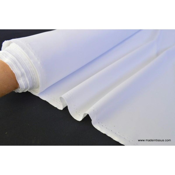 Tissu sergine blanc pour robe de mariée - Photo n°1