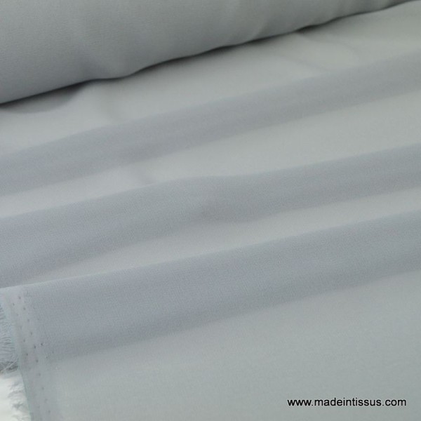 Tissu Mousseline fluide polyester gris . - Photo n°1