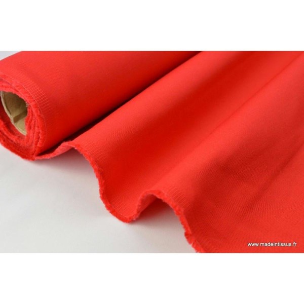 Tissu sergé coton lourd rouge  300gr/m² - Photo n°1