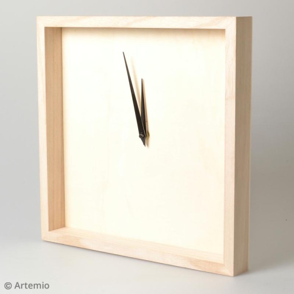 Horloge cadre en bois à décorer - 33 x 33 x 4 cm - Photo n°2