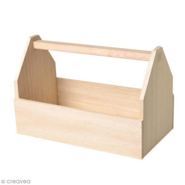 Boîte à outils en bois à décorer - 30 x 20 cm - Photo n°1
