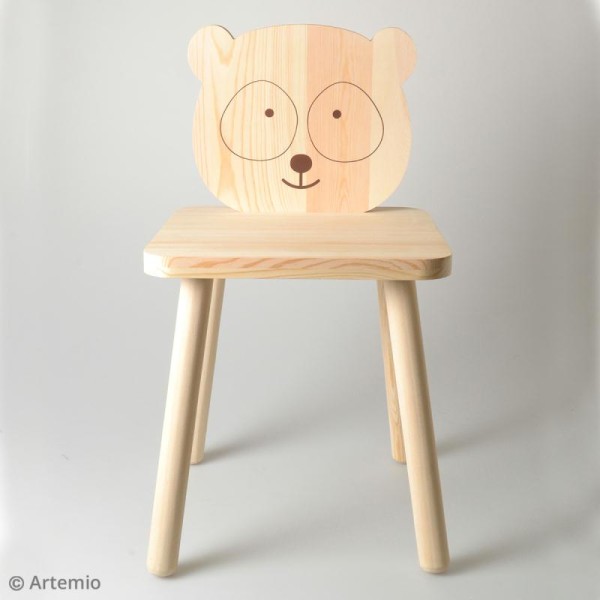 Chaise pour enfant à construire et décorer - Panda adorable - 29 x 53 cm - Photo n°2