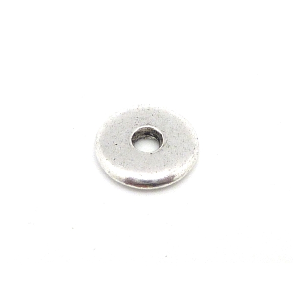 10 Perles Argente Rondelle Lisse 10mm En Metal Argente - Photo n°2