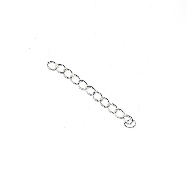 Chainette  d'extension (rallonge)  40 mm argenté - Photo n°1