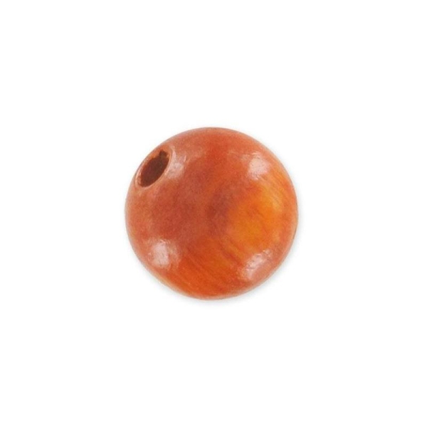 Perle en bois ronde 6 mm traité orange x10 - Photo n°1