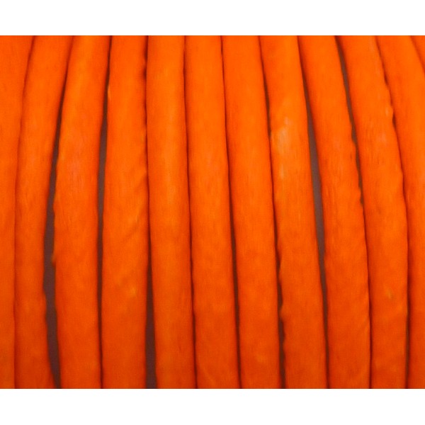 50cm De Cordon Cuir 2,5mm De Couleur Orange Fluo - Cuir - Photo n°2
