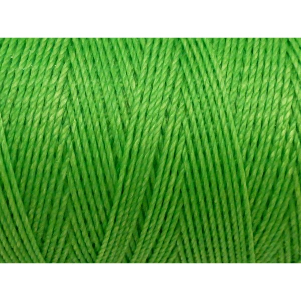 R-5m Fil Polyester Ciré 0,8mm De Couleur Vert Herbe - Photo n°1