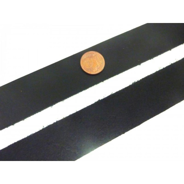20cm Lanière Cuir Largeur 24,5mm De Couleur Noir - Photo n°1
