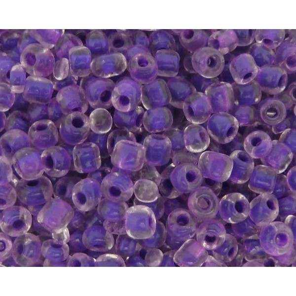 R-20g De Perles De Rocaille De Couleur Violet Lilas Transparent 3,7mm En Verre - Photo n°1