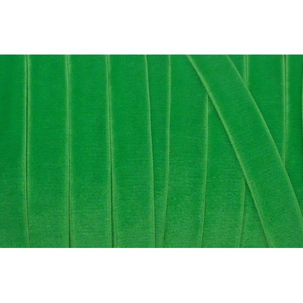 1m Ruban Velours Élastique Plat Largeur 10mm De Couleur Vert - Photo n°1