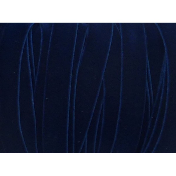 R-1m Ruban Velours Élastique Plat Largeur 10mm Bleu Marine Bleu Roi Foncé - Photo n°2