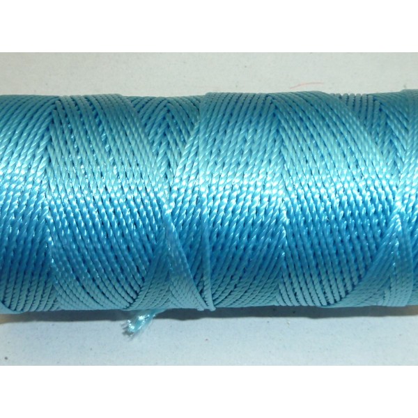 5m Fil, Cordon Nylon 0,8mm Bleu Azur Clair Brillant - Photo n°2
