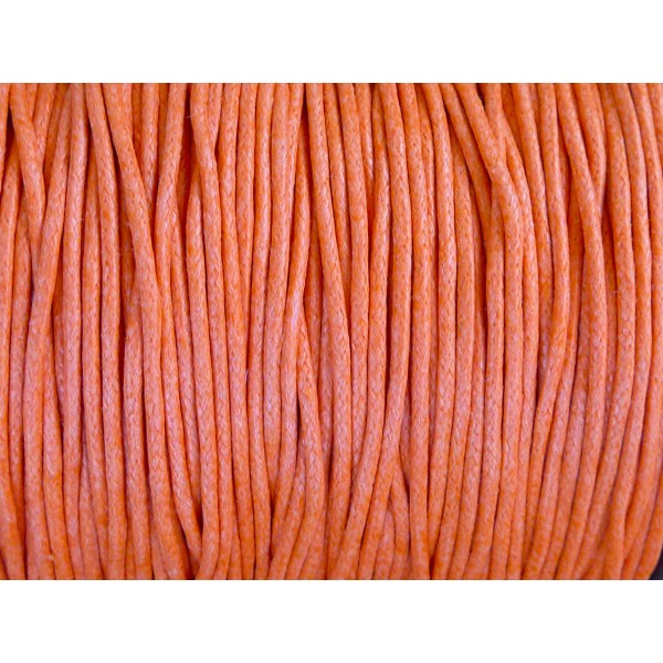 5m Cordon Coton Ciré 1,5mm Orange - Photo n°1
