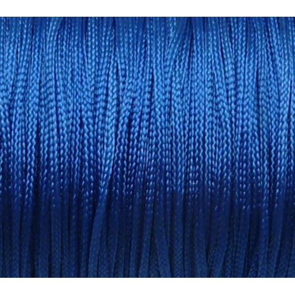 20m Fil, Cordon Nylon Tressé Plat Bleu Méthylène 1mm Brillant, Satiné - Photo n°2
