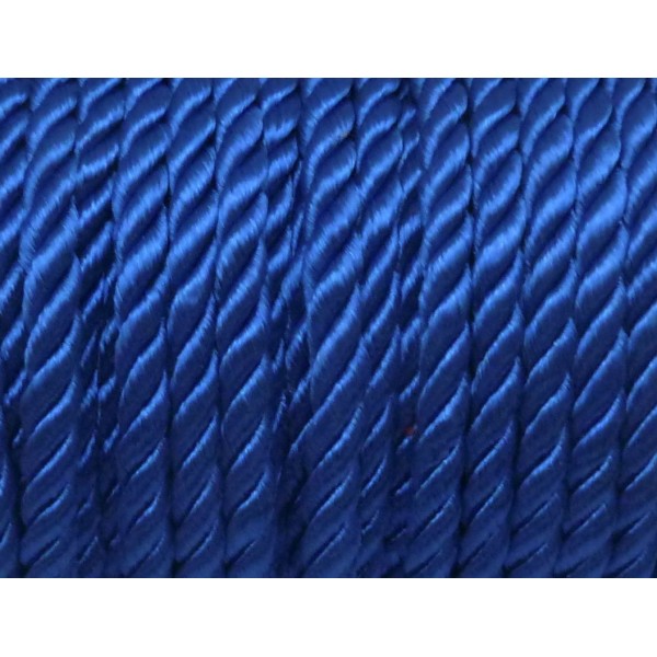 1m Cordon Nylon Mouliné 5mm Couleur Bleu Roi - Photo n°1