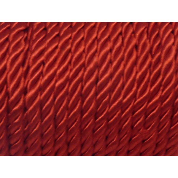 1m Cordon Nylon Mouliné 5mm Couleur Rouge - Photo n°1