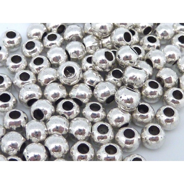 100pcs gros trou métal émail Perles Européen Colonne Charms Platine Blanc 8.5 mm