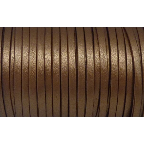 R-70cm Lanière Simili Cuir 3,5mm De Couleur Bronze Très Belle Qualité - Photo n°1