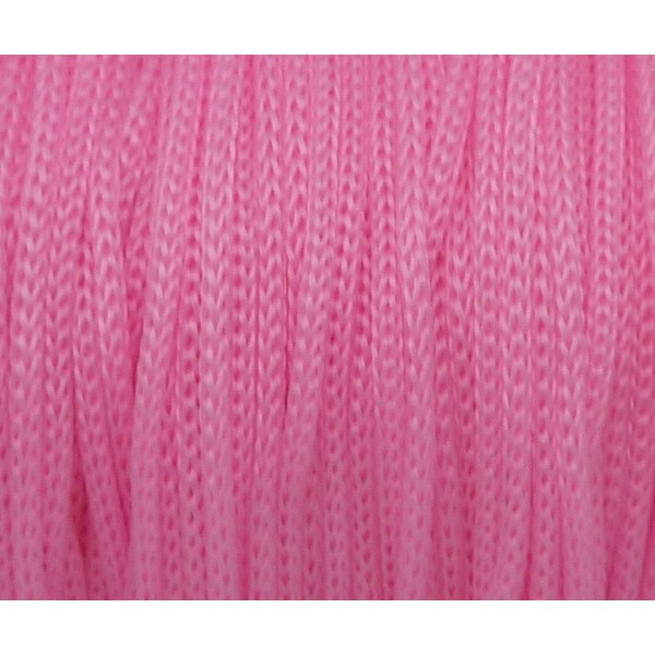 15m Fil Polyester, Nylon Tressé Souple Rose 1mm Shamballa - Photo n°1