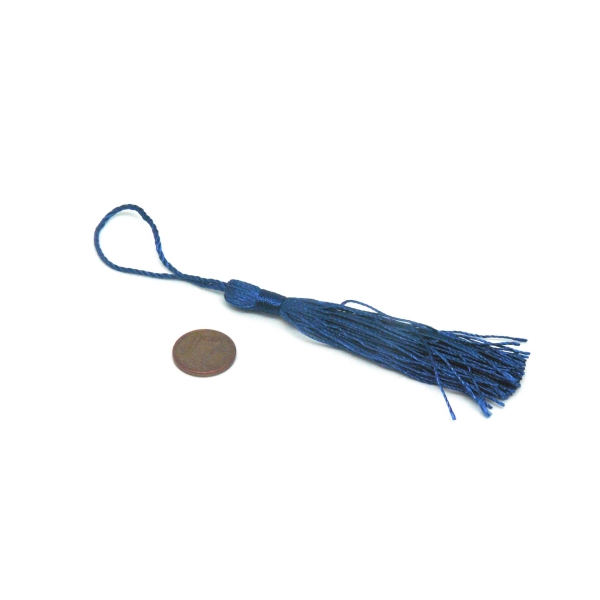 Pompon, Breloque En Fil Polyester 10-12cm De Couleur Bleu Roi - Photo n°2