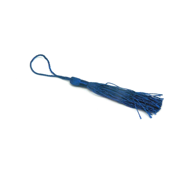 Pompon, Breloque En Fil Polyester 10-12cm De Couleur Bleu Roi - Photo n°3