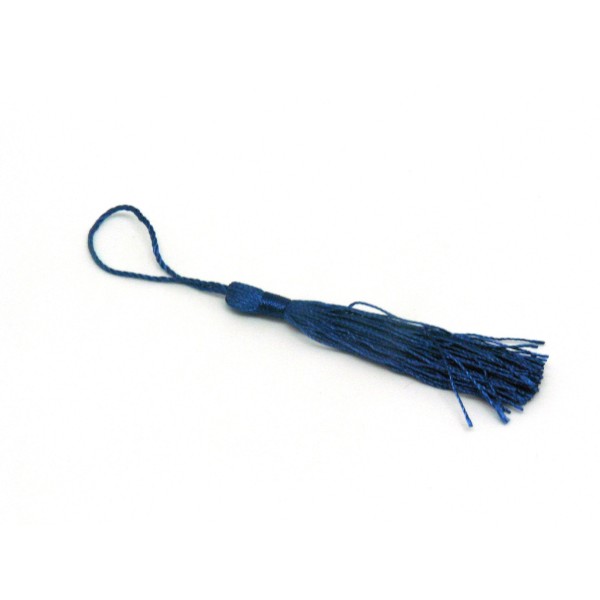 Pompon, Breloque En Fil Polyester 10-12cm De Couleur Bleu Roi - Photo n°1