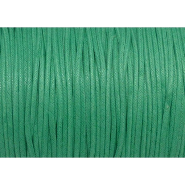 5m Cordon Coton Ciré 1,5mm De Couleur Vert D'eau - Photo n°2