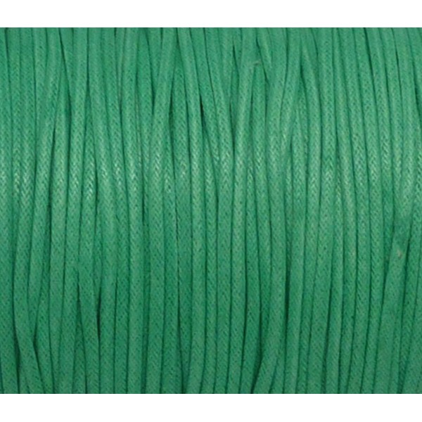 5m Cordon Coton Ciré 1,5mm De Couleur Vert D'eau - Photo n°1