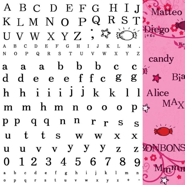Tampons clear stamp Alphabet candy - Set de 160 tampons - Photo n°1