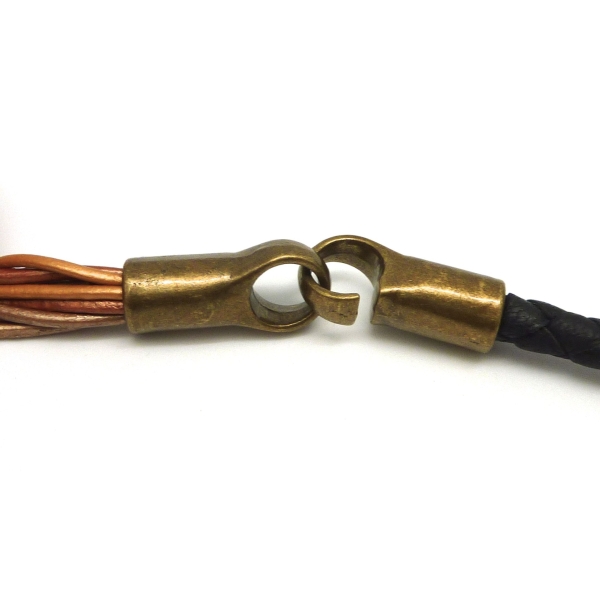 Fermoir Crochet Pour Cordon De 6,5mm - 7mm En Métal De Couleur Bronze Lisse - Photo n°1