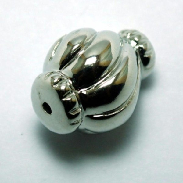 10 Perles CCB alongée (25 x 20 mm) métallisé couleur platine - Photo n°1