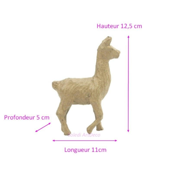 Petit Lama en papier mâché, Sculpture Animal d''Amérique du Sud 19x13, - Photo n°1