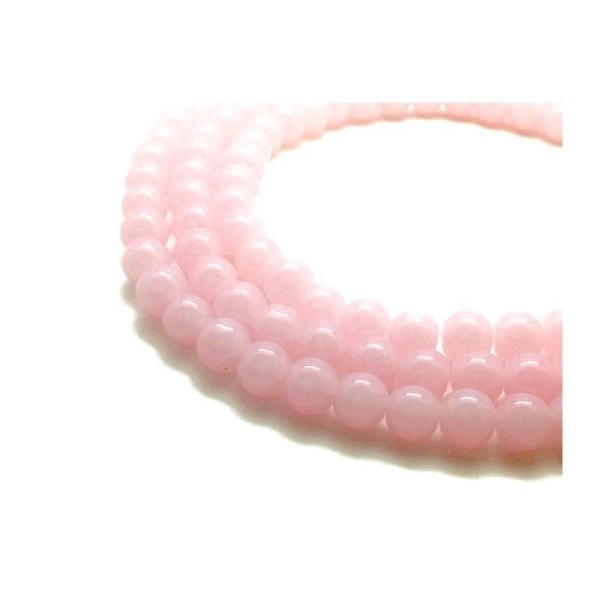 10 Perles En Verre rose bonbon 8 mm - Photo n°1