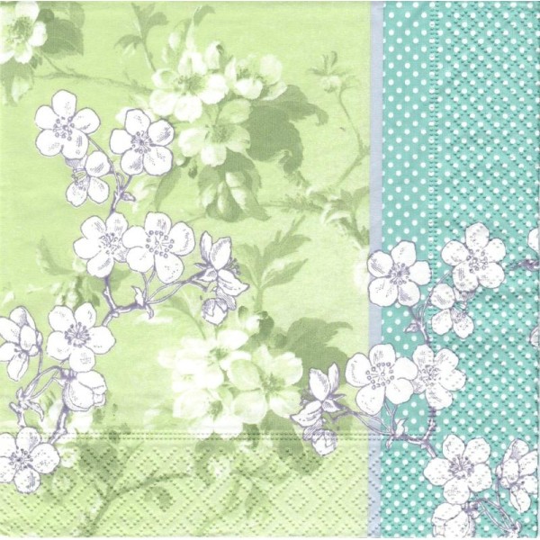 4 Serviettes en papier Fleurs de Cerisier Japon Format Lunch - Photo n°2