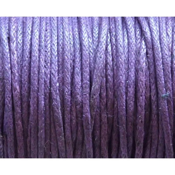 15m Fil Coton Ciré 1mm Violet, Lilas - Photo n°1