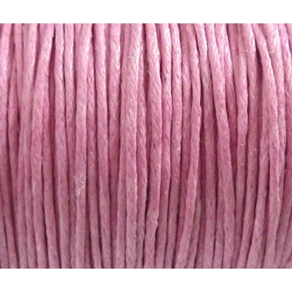 15m Fil Coton Ciré 1mm Rose Bonbon - Photo n°1