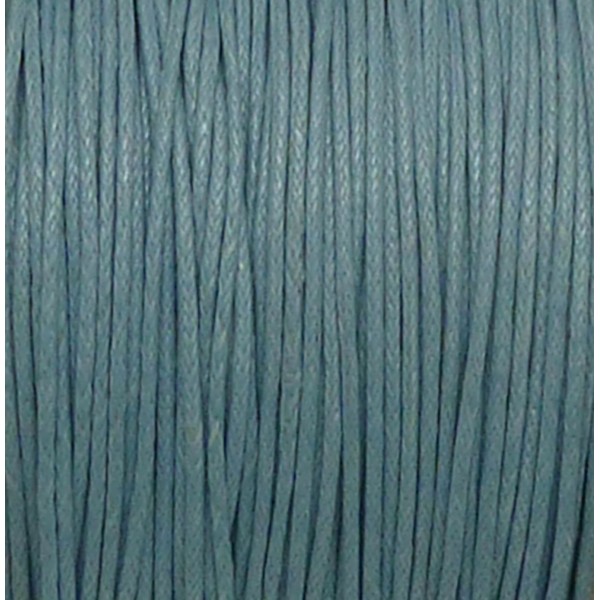 R-10m Fil Coton Ciré 1mm De Couleur Bleu Pâle, Bleu Dragée - Photo n°1