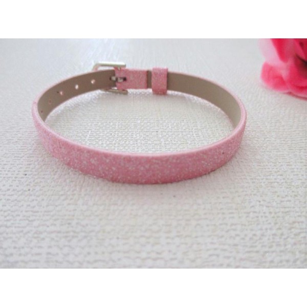 Lot de 2 supports bracelets rose à paillettes 22 cm - Photo n°1