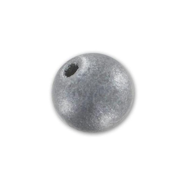 Perle en bois ronde 6 mm traité argenté   x10 - Photo n°1