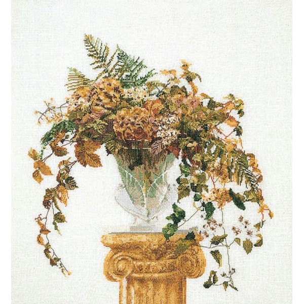 Thea Gouverneur 1083A Bouquet d'automne sur toile Aida blanc - Photo n°1