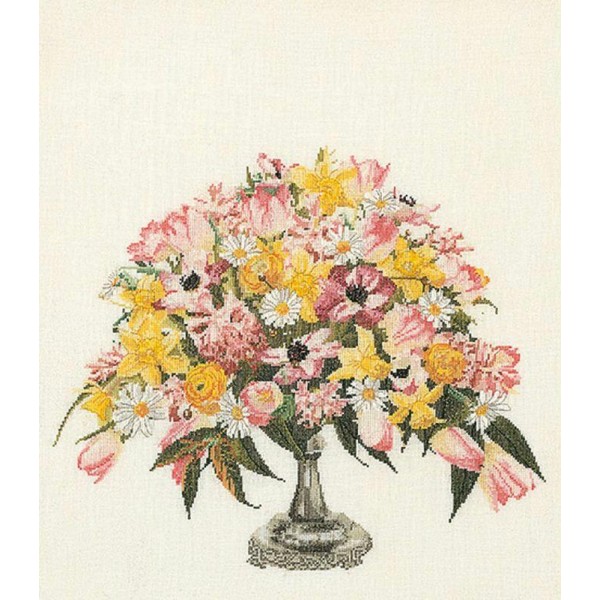 Thea Gouverneur 1084 Bouquet de printemps sur toile lin - Photo n°1