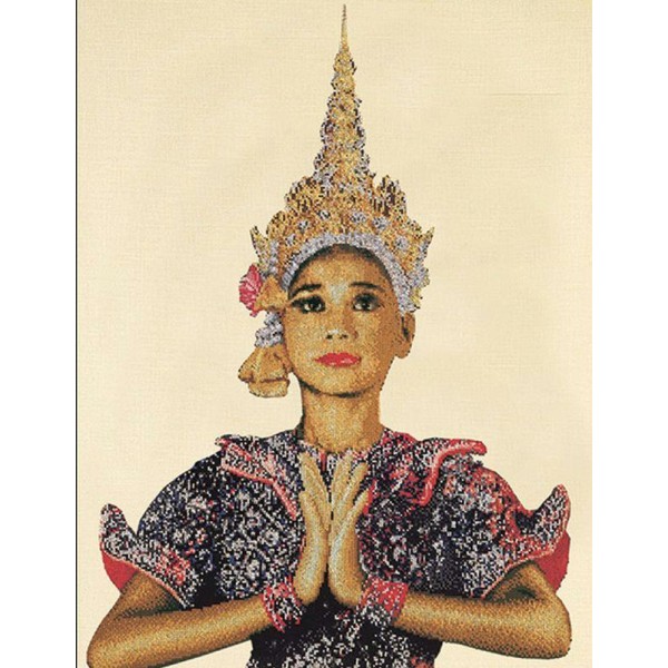 Thea Gouverneur 421 Thai Lady White sur toile lin - Photo n°1